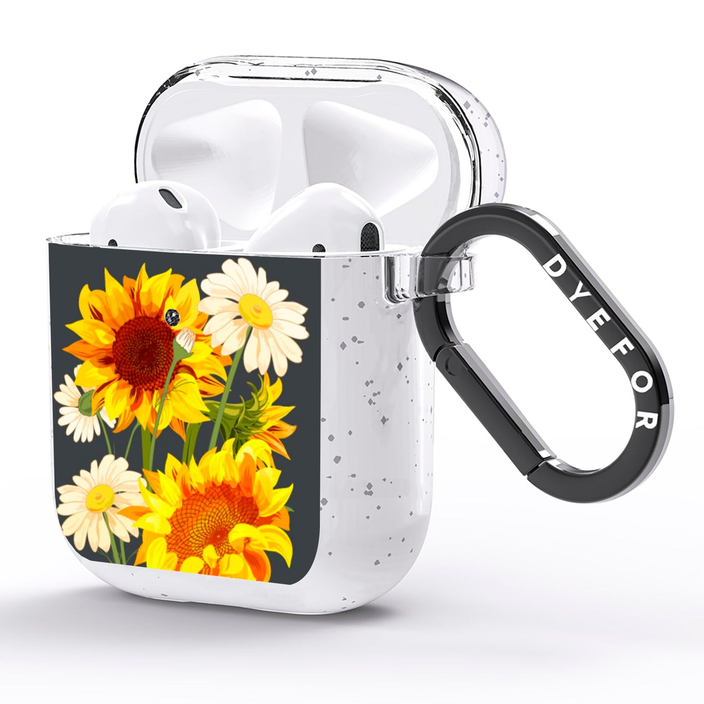 Sunflower Floral AirPods Glitter Case Side Image