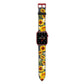 Sunflower Floral Apple Watch Strap with Red Hardware