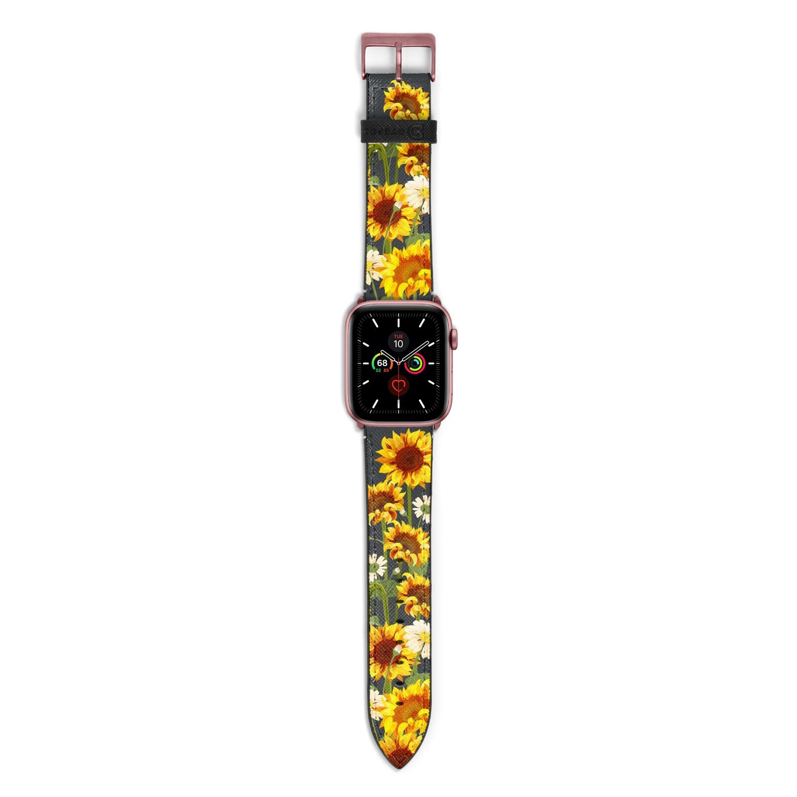 Sunflower Floral Apple Watch Strap with Rose Gold Hardware