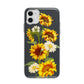 Sunflower Floral Apple iPhone 11 in White with Bumper Case