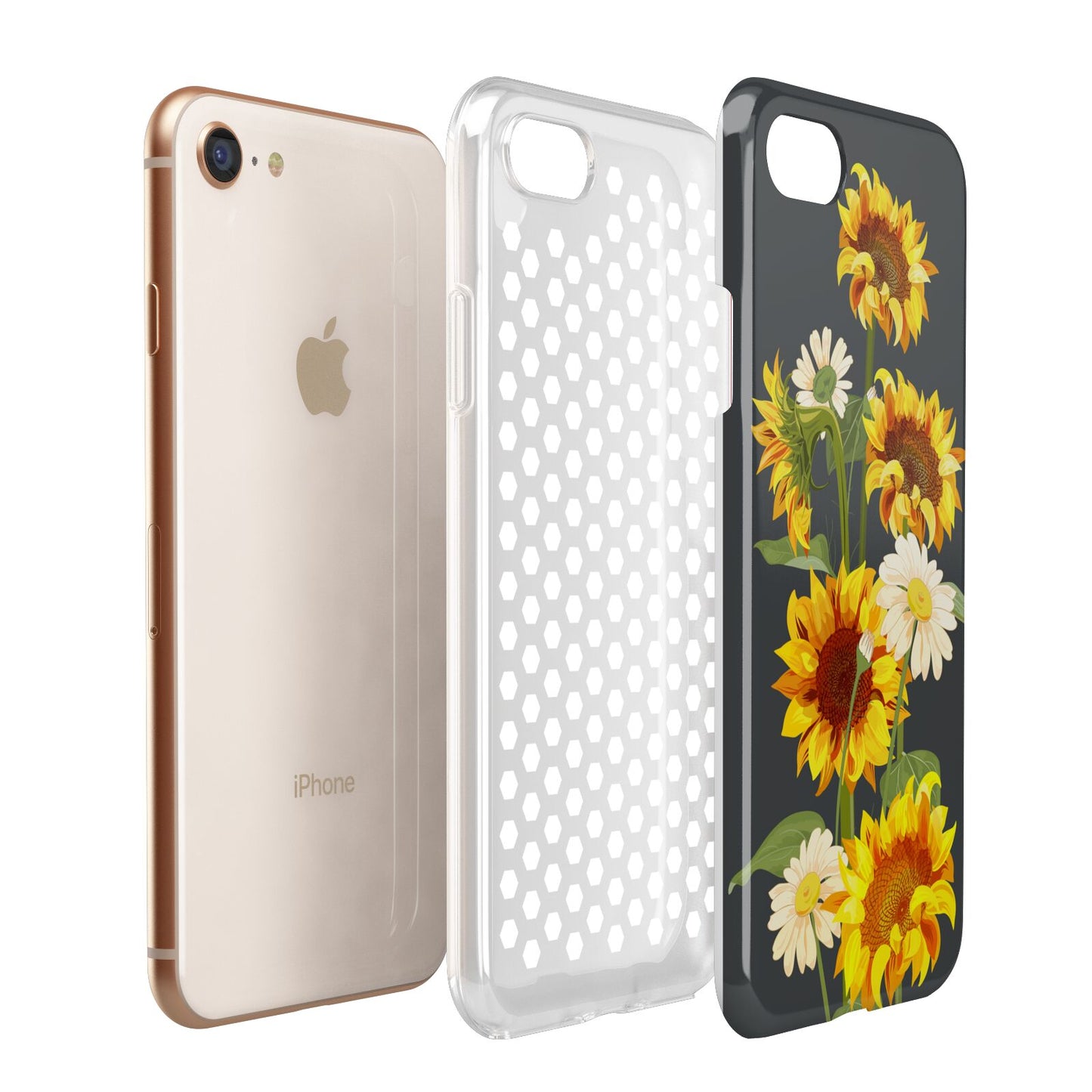 Sunflower Floral Apple iPhone 7 8 3D Tough Case Expanded View