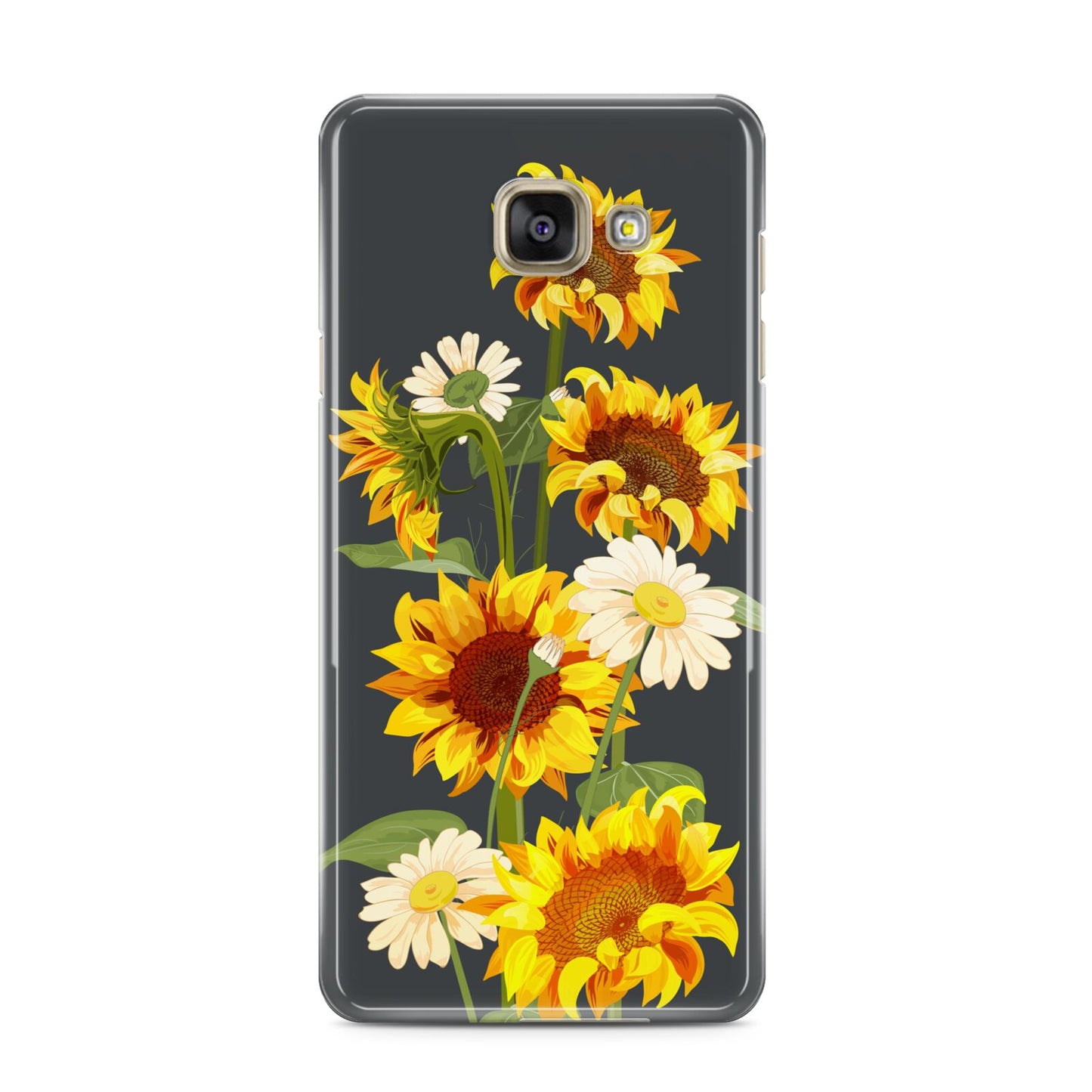 Sunflower Floral Samsung Galaxy A3 2016 Case on gold phone