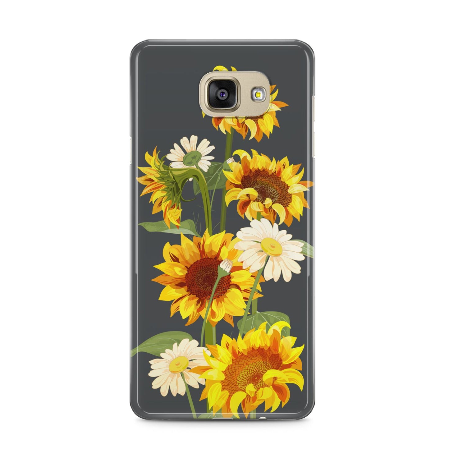 Sunflower Floral Samsung Galaxy A5 2016 Case on gold phone