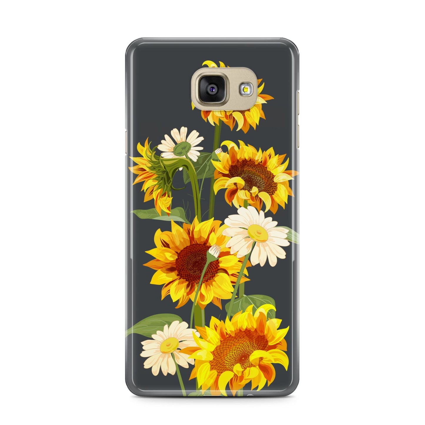 Sunflower Floral Samsung Galaxy A7 2016 Case on gold phone