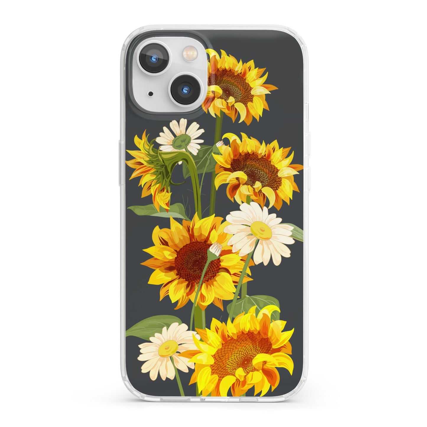 Sunflower Floral iPhone 13 Clear Bumper Case