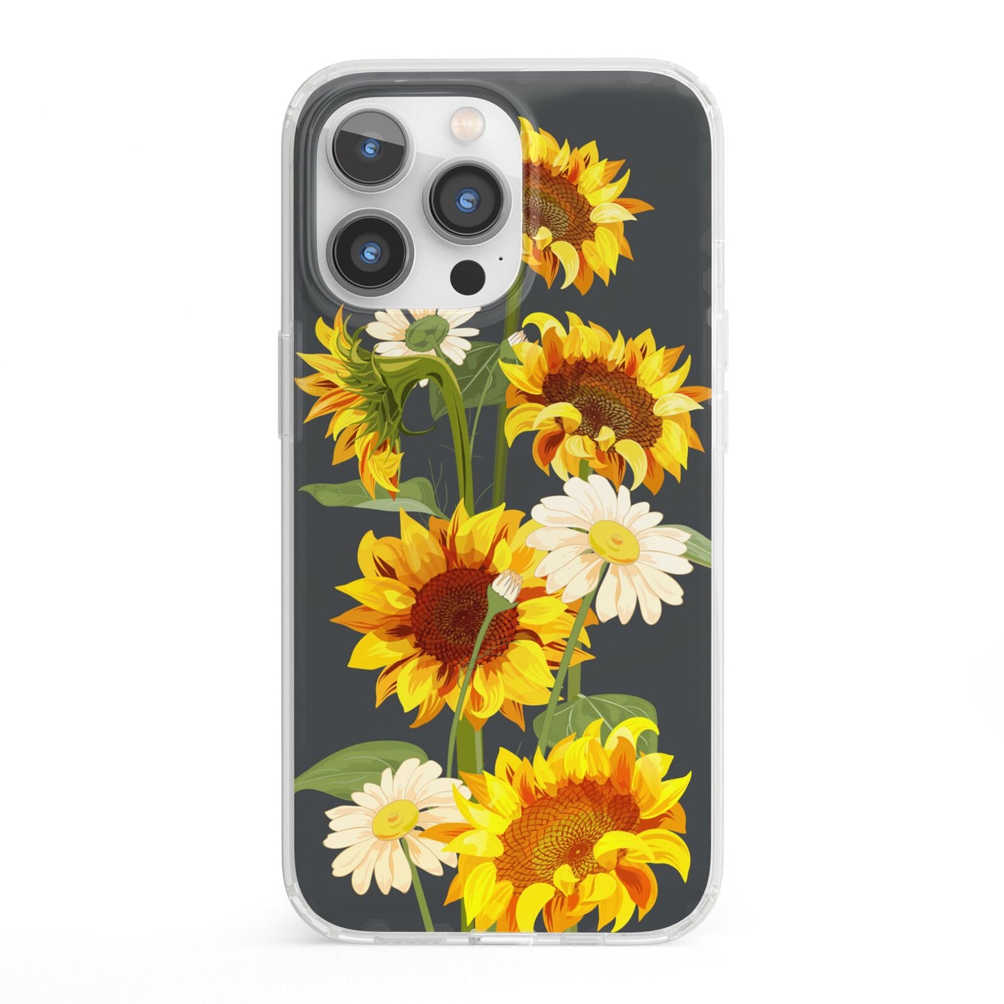 Sunflower Floral iPhone 13 Pro Clear Bumper Case