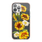 Sunflower Floral iPhone 13 Pro Max TPU Impact Case with Pink Edges