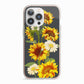 Sunflower Floral iPhone 13 Pro TPU Impact Case with Pink Edges