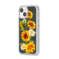 Sunflower Floral iPhone 14 Clear Tough Case Starlight Angled Image
