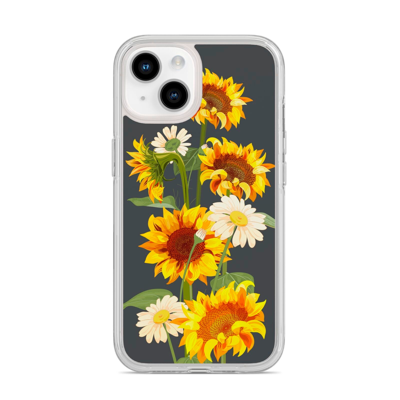 Sunflower Floral iPhone 14 Clear Tough Case Starlight