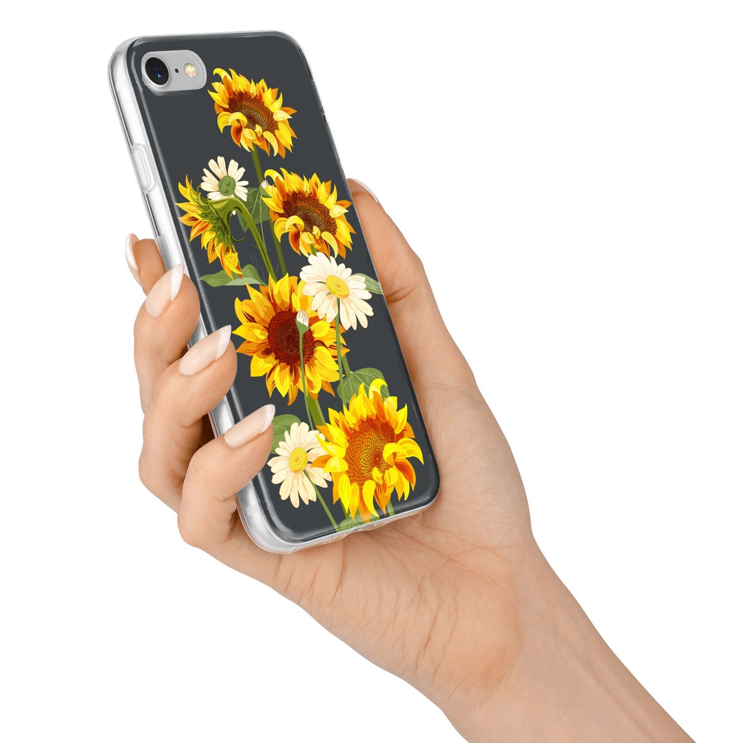 Sunflower Floral iPhone 7 Bumper Case on Silver iPhone Alternative Image