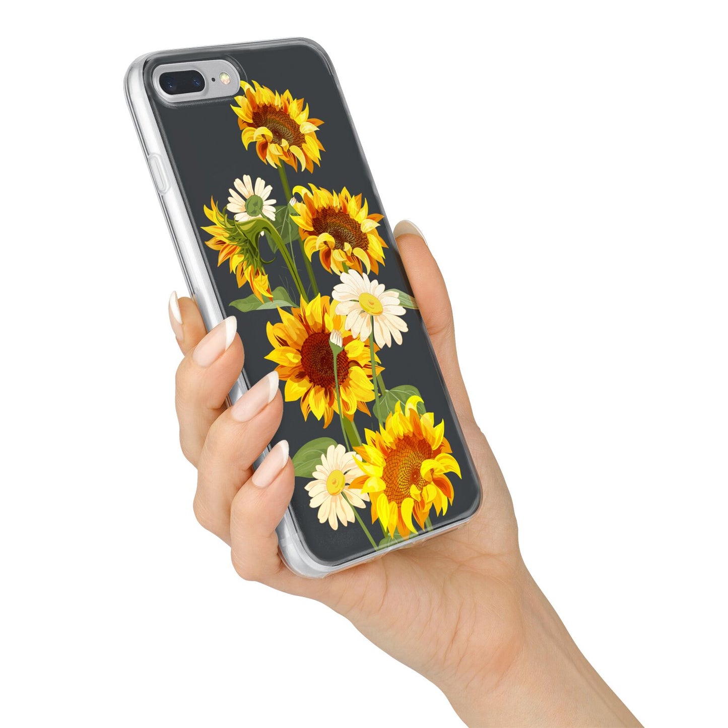 Sunflower Floral iPhone 7 Plus Bumper Case on Silver iPhone Alternative Image