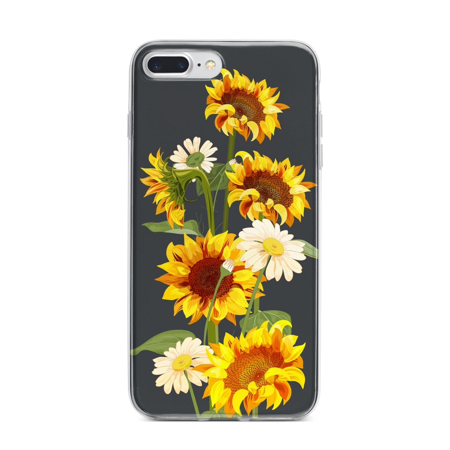 Sunflower Floral iPhone 7 Plus Bumper Case on Silver iPhone