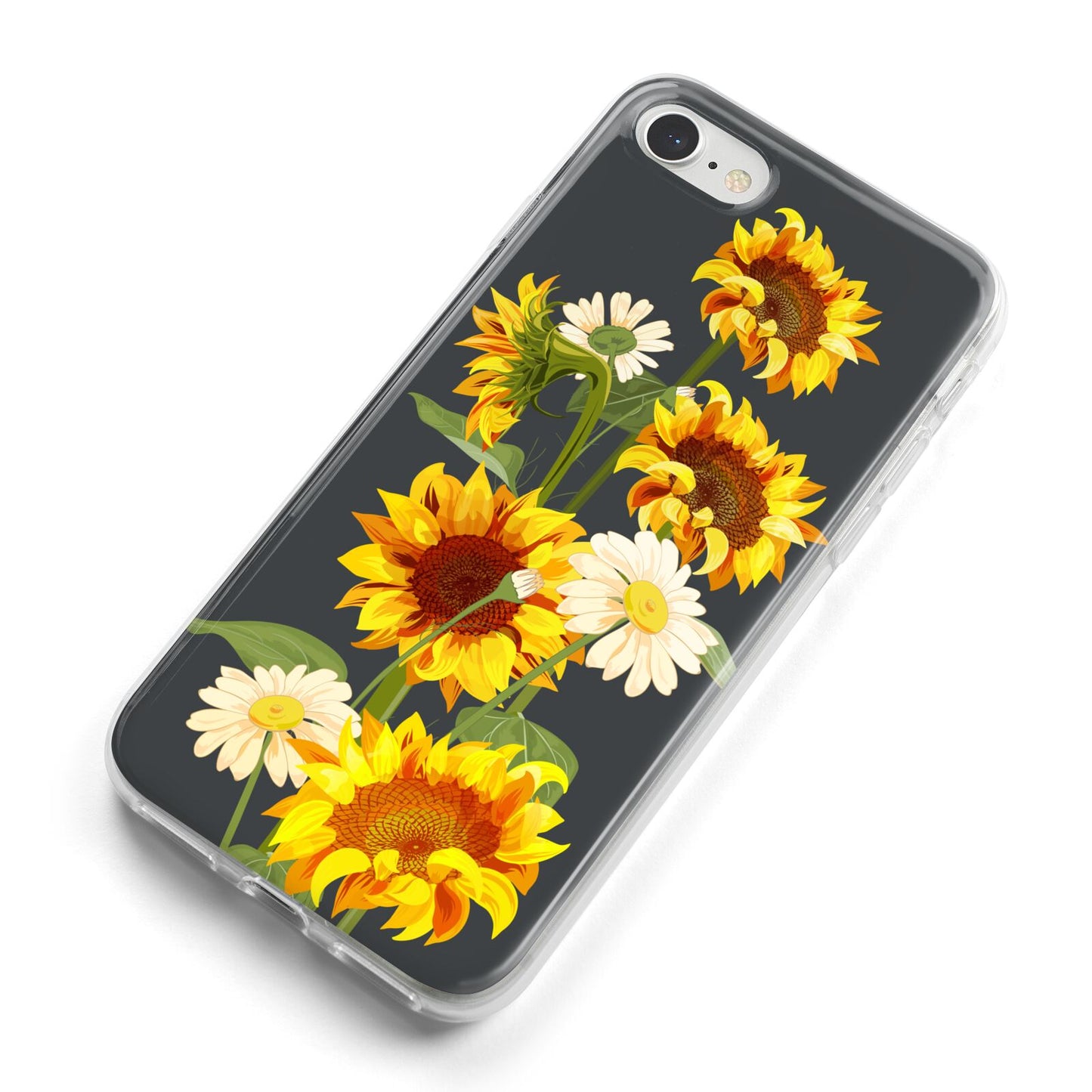 Sunflower Floral iPhone 8 Bumper Case on Silver iPhone Alternative Image