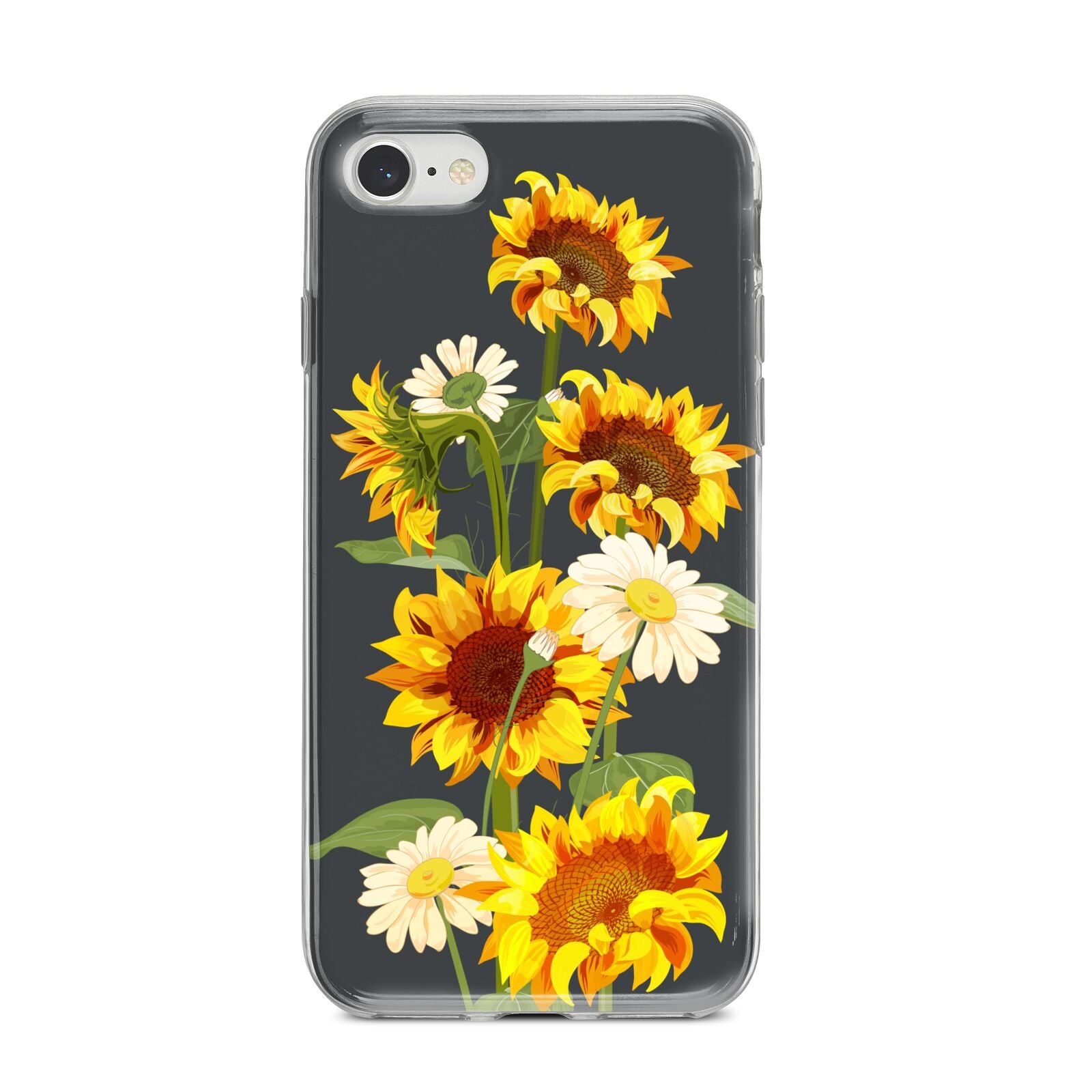 Sunflower Floral iPhone 8 Bumper Case on Silver iPhone