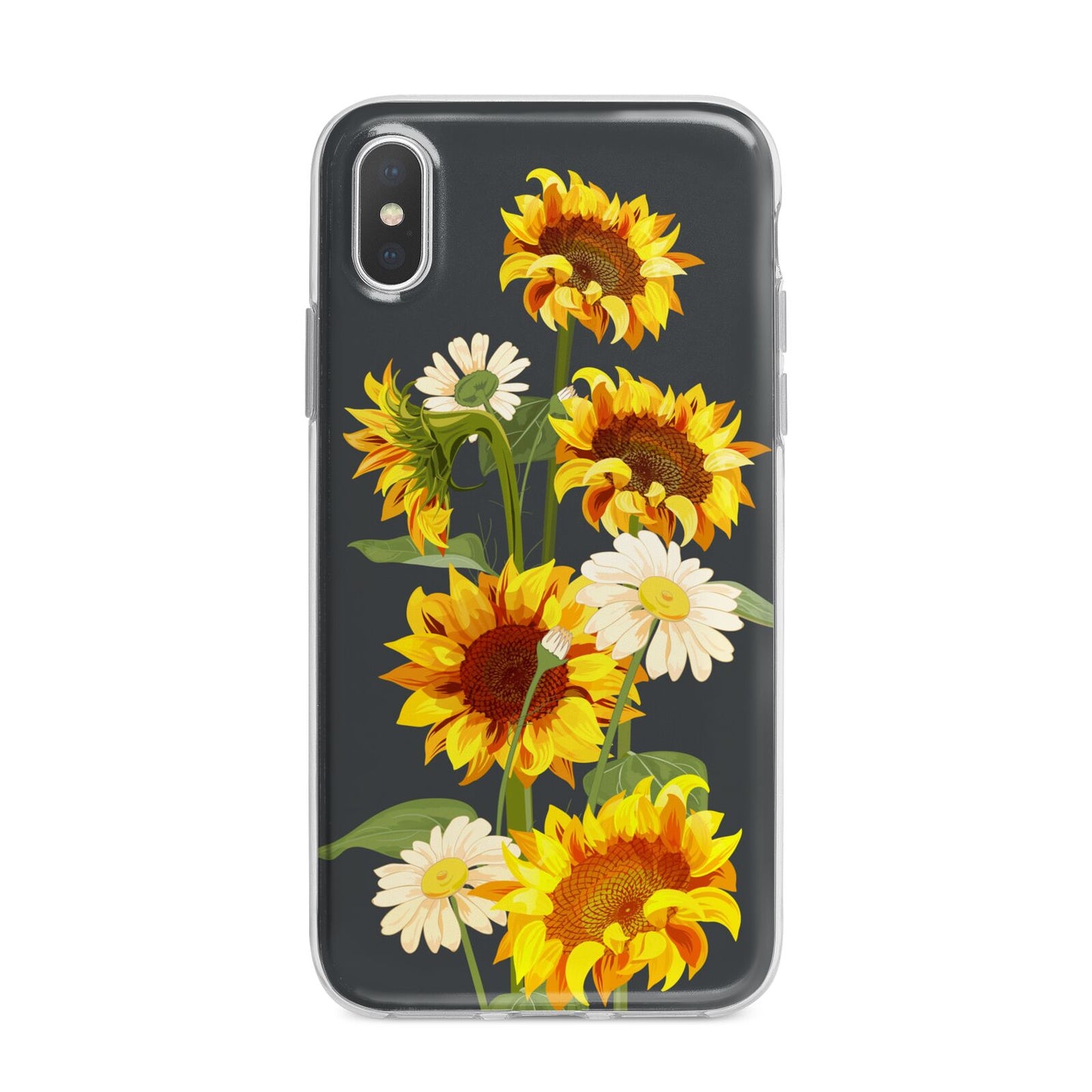Sunflower Floral iPhone X Bumper Case on Silver iPhone Alternative Image 1