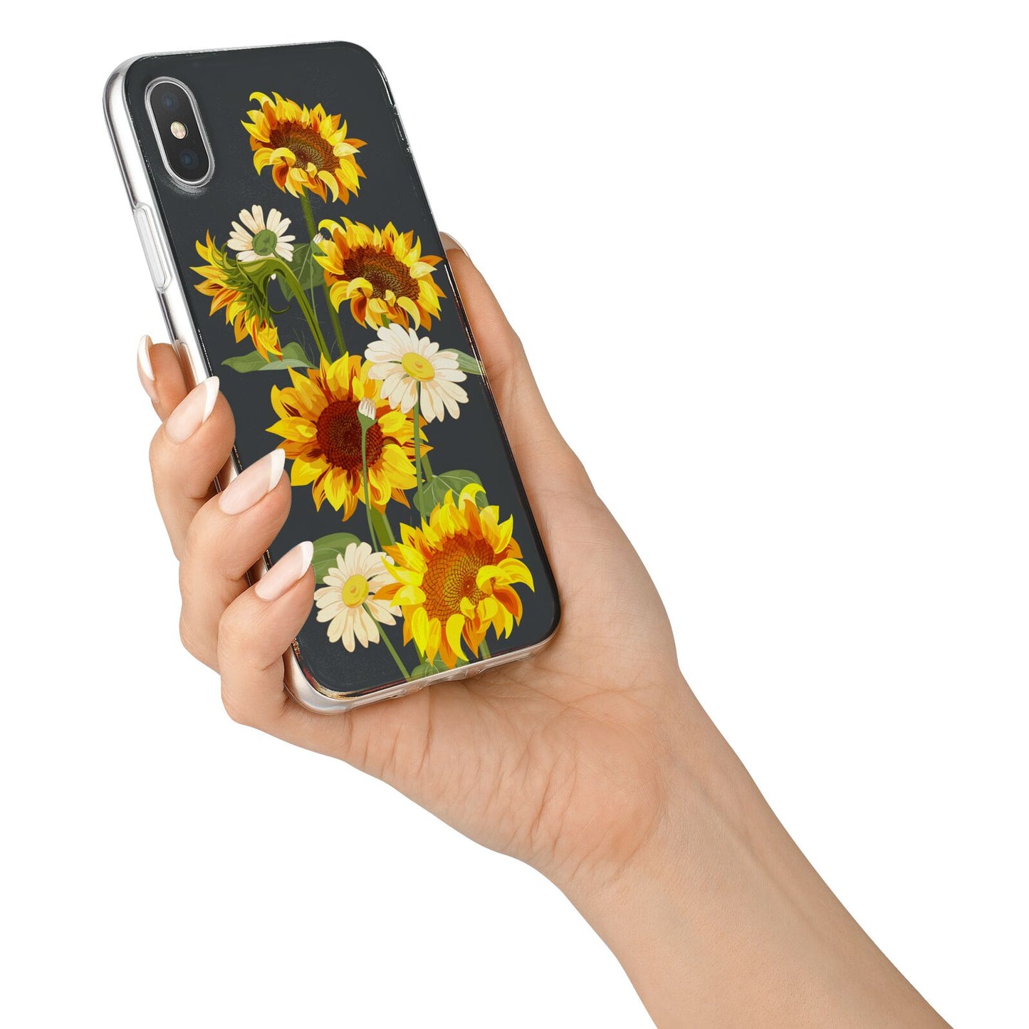 Sunflower Floral iPhone X Bumper Case on Silver iPhone Alternative Image 2
