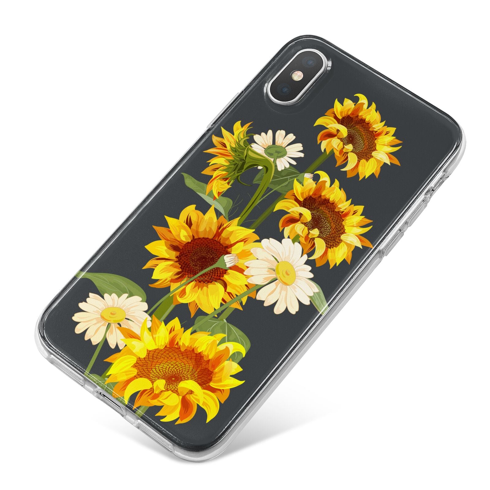 Sunflower Floral iPhone X Bumper Case on Silver iPhone