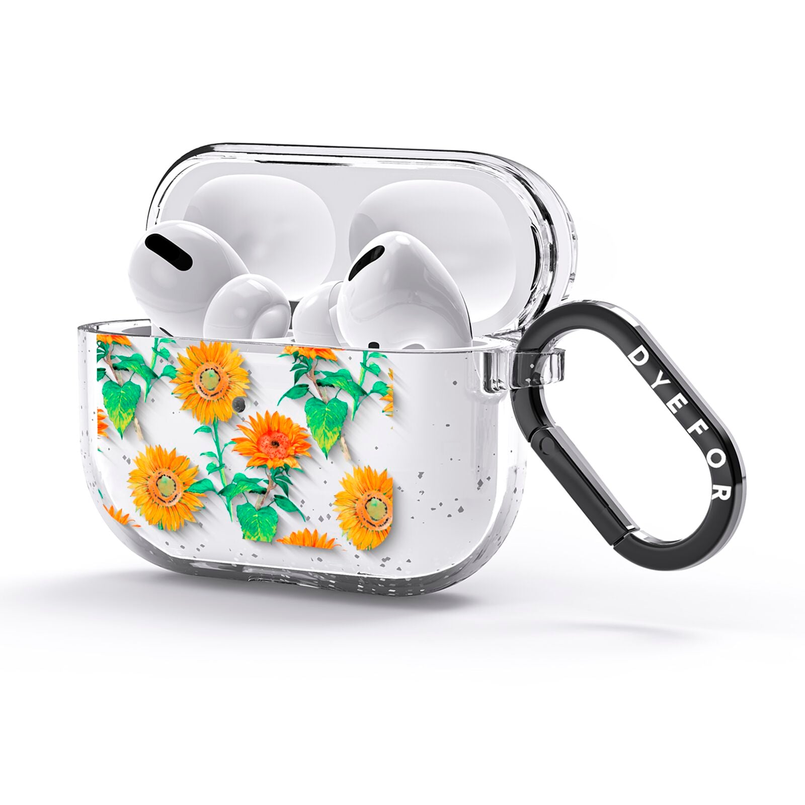 Sunflower Pattern AirPods Glitter Case 3rd Gen Side Image