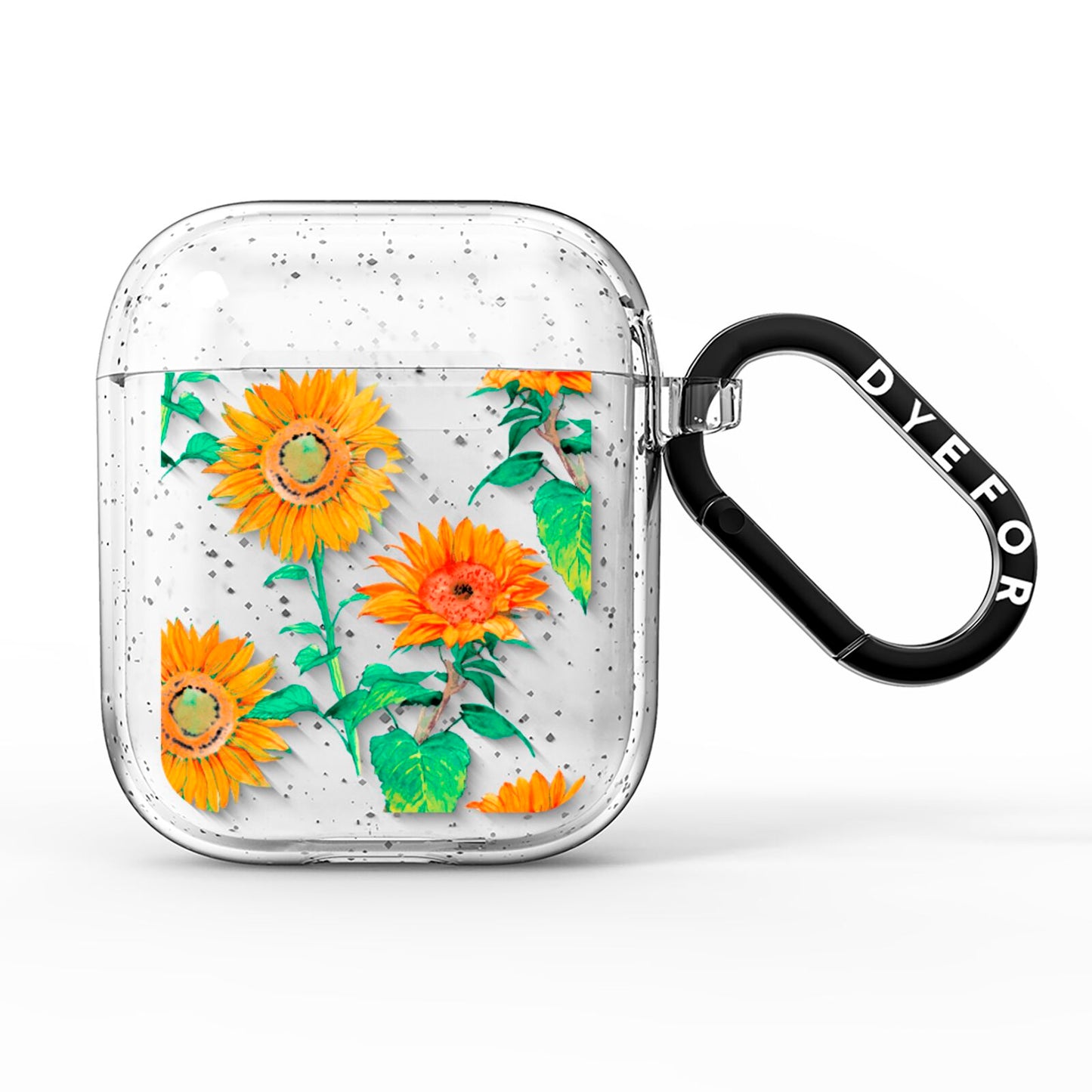 Sunflower Pattern AirPods Glitter Case