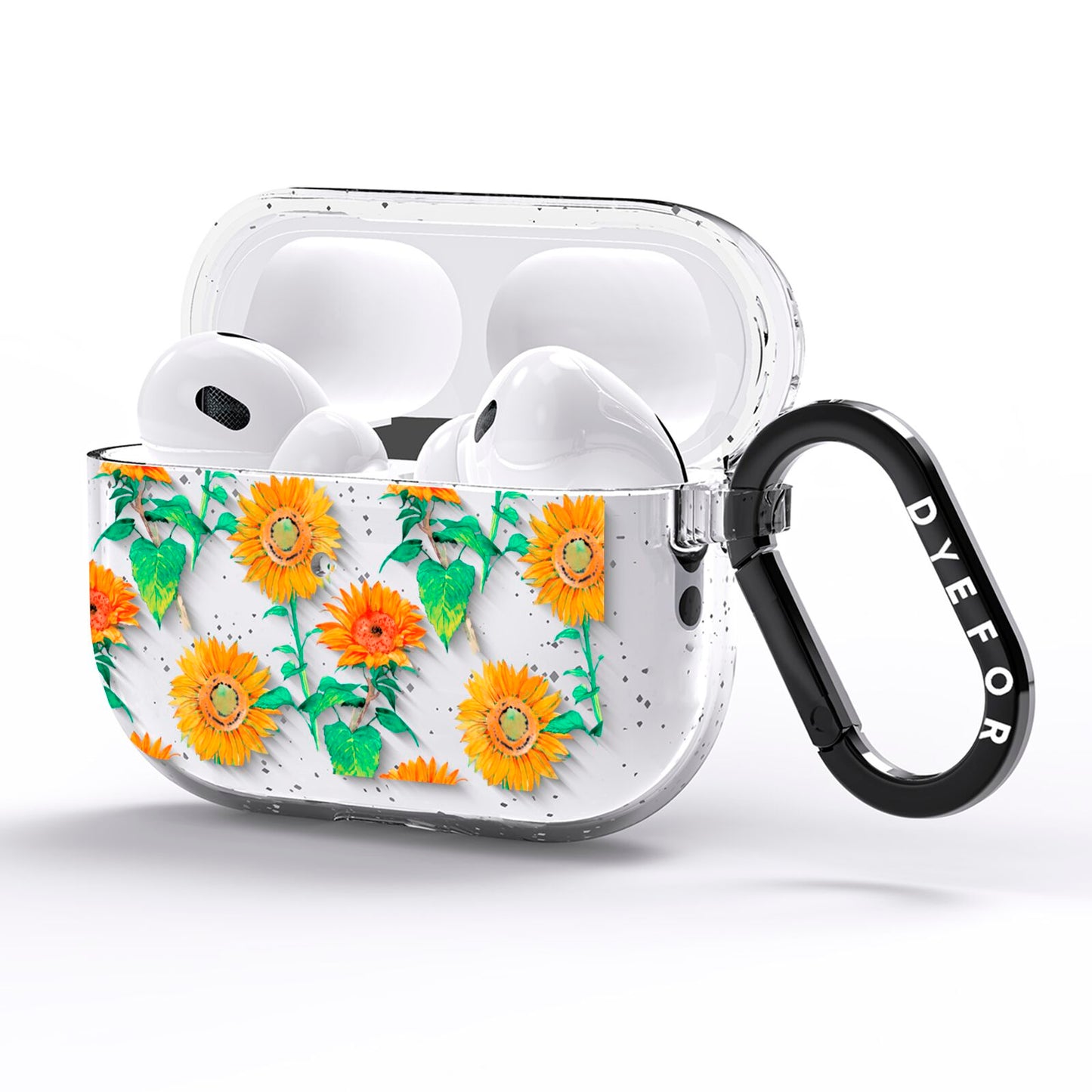 Sunflower Pattern AirPods Pro Glitter Case Side Image