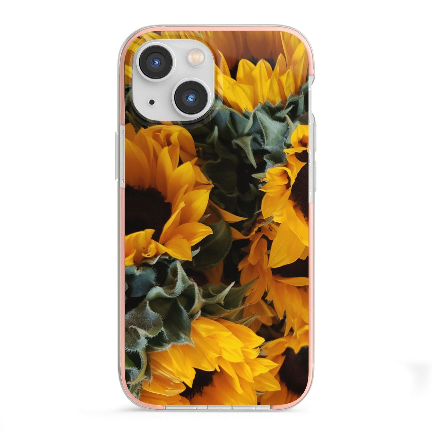 Sunflower iPhone 13 Mini TPU Impact Case with Pink Edges