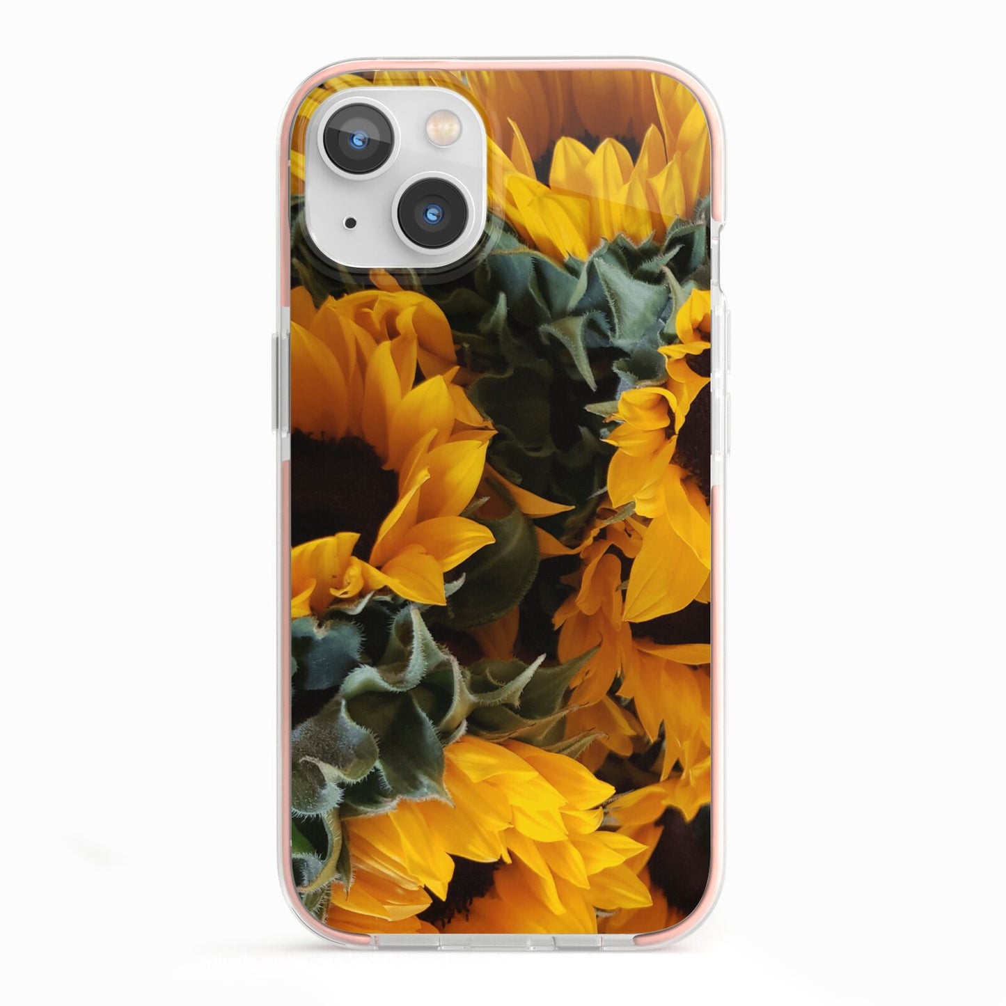 Sunflower iPhone 13 TPU Impact Case with Pink Edges