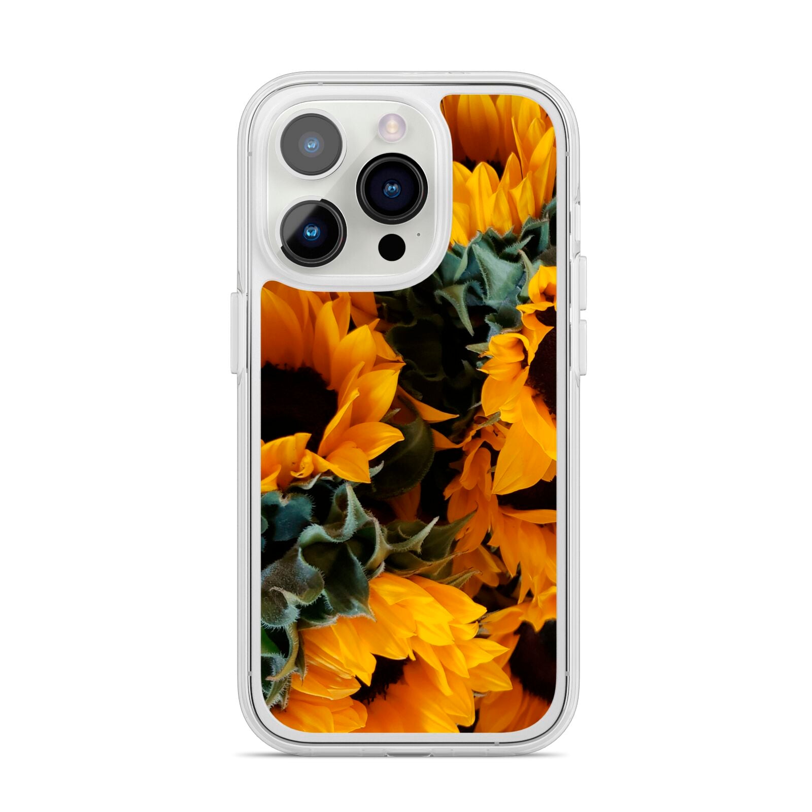 Sunflower iPhone 14 Pro Clear Tough Case Silver