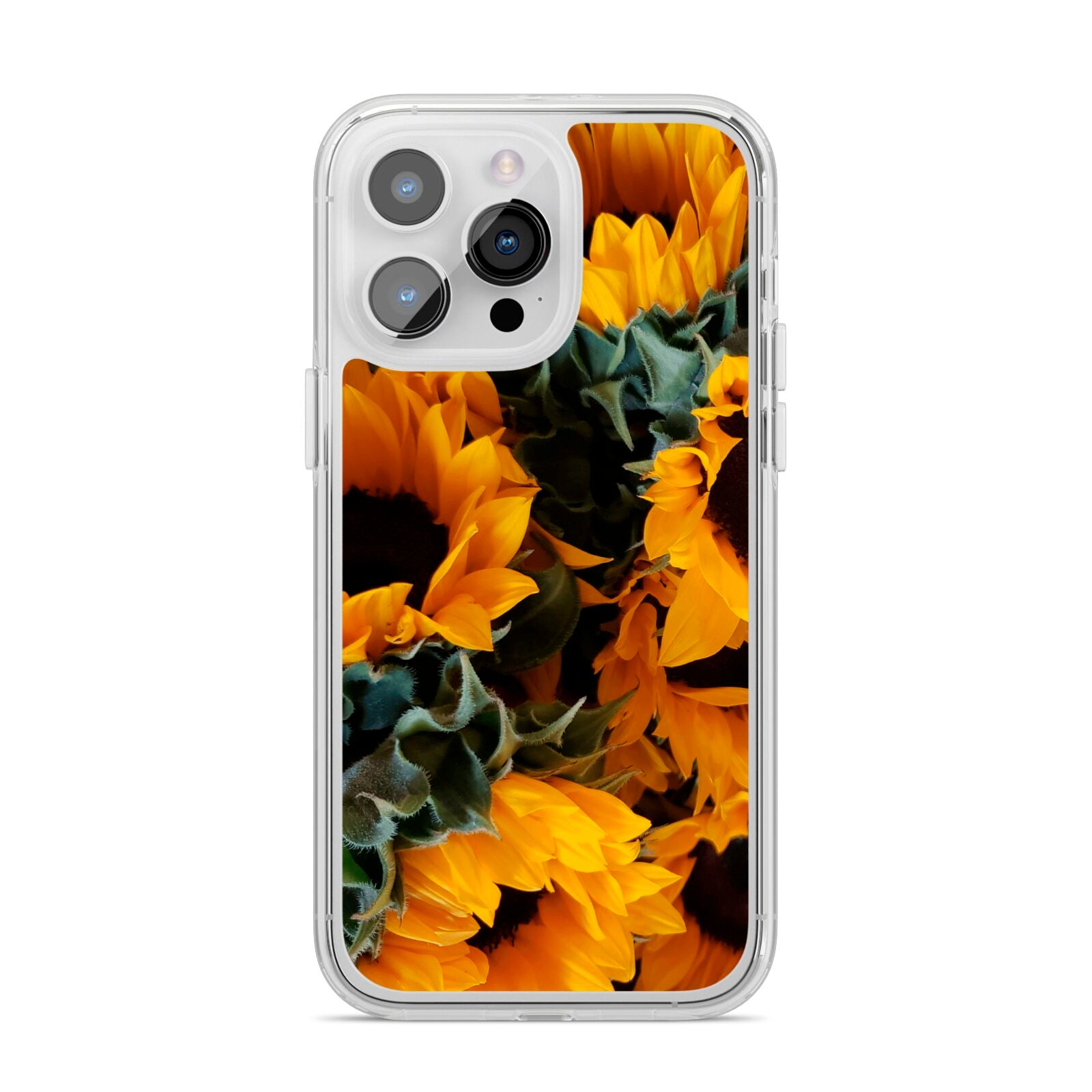 Sunflower iPhone 14 Pro Max Clear Tough Case Silver