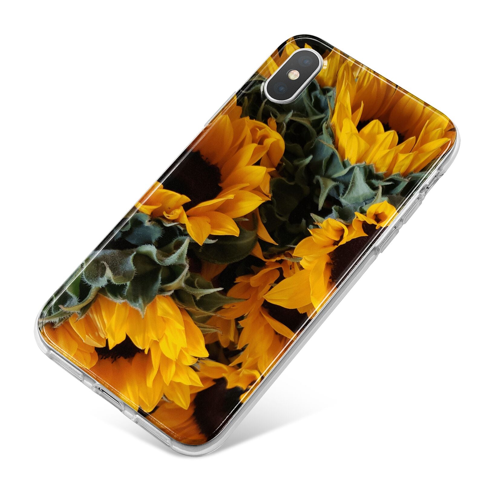 Sunflower iPhone X Bumper Case on Silver iPhone