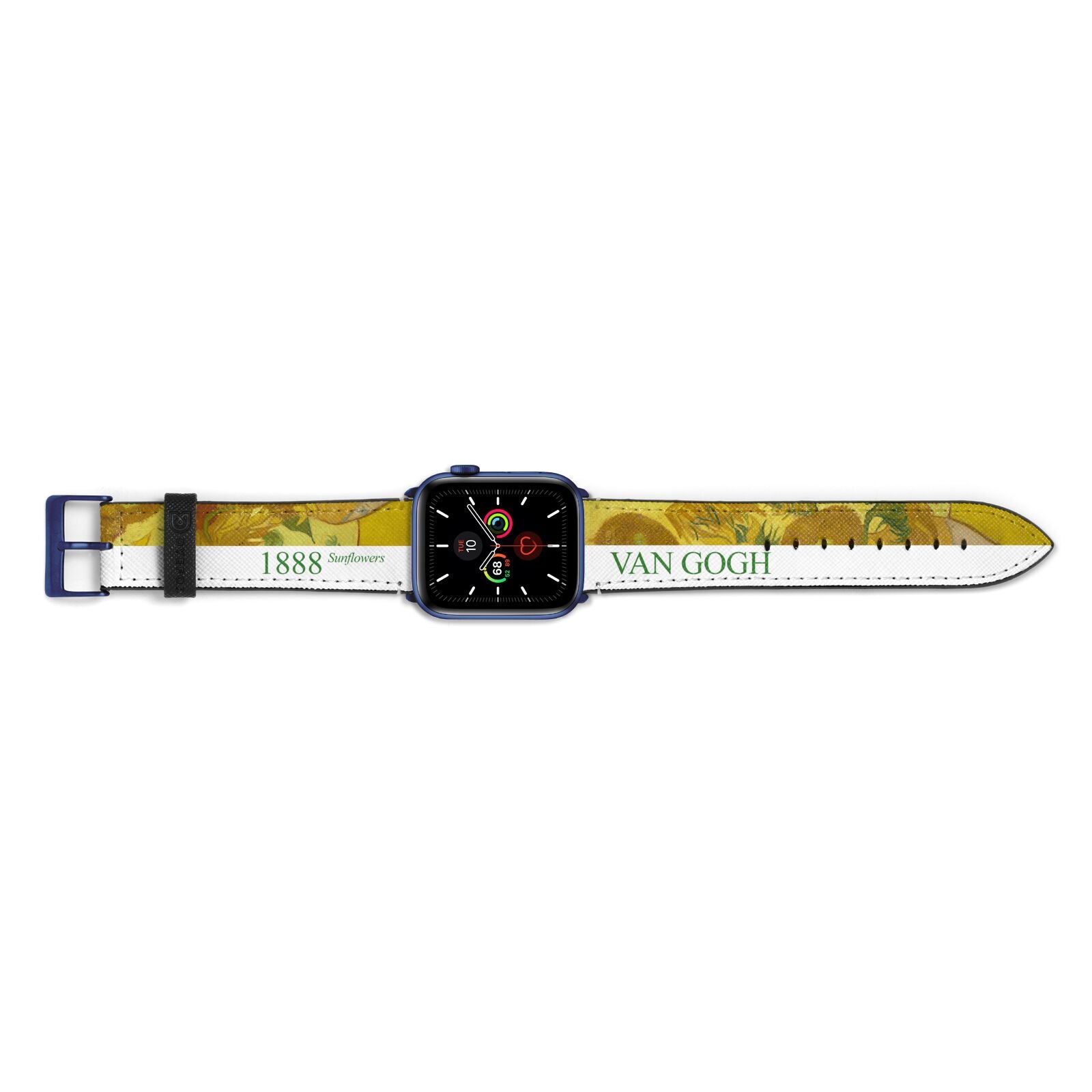 Sunflowers By Van Gogh Apple Watch Strap Landscape Image Blue Hardware