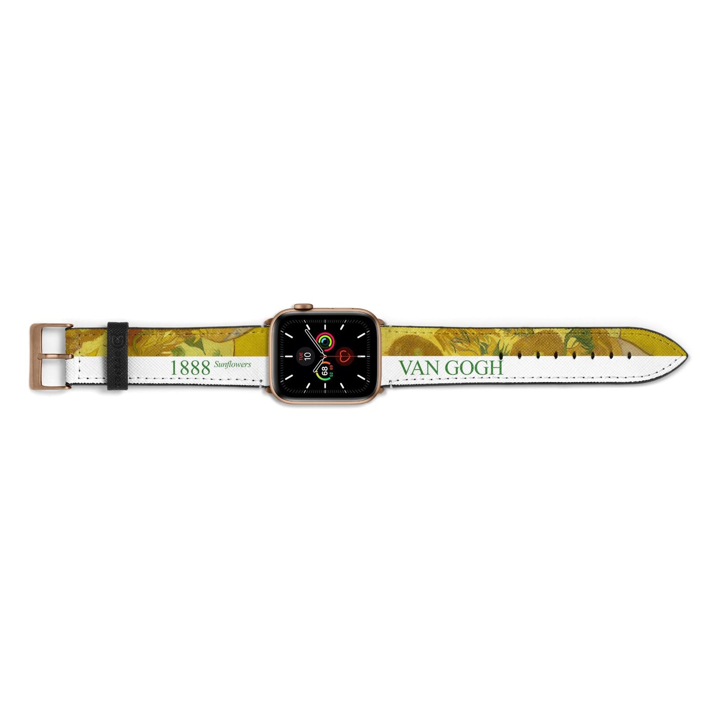 Sunflowers By Van Gogh Apple Watch Strap Landscape Image Gold Hardware