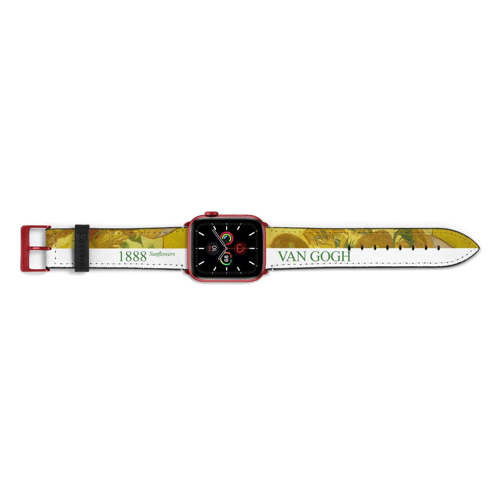 Sunflowers By Van Gogh Apple Watch Strap Landscape Image Red Hardware