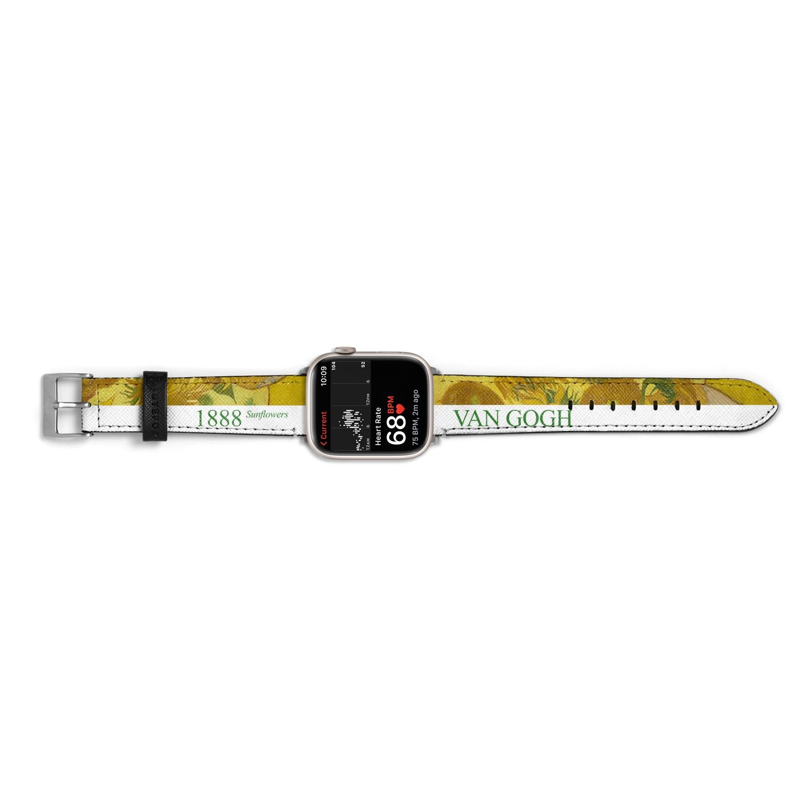 Sunflowers By Van Gogh Apple Watch Strap Size 38mm Landscape Image Silver Hardware