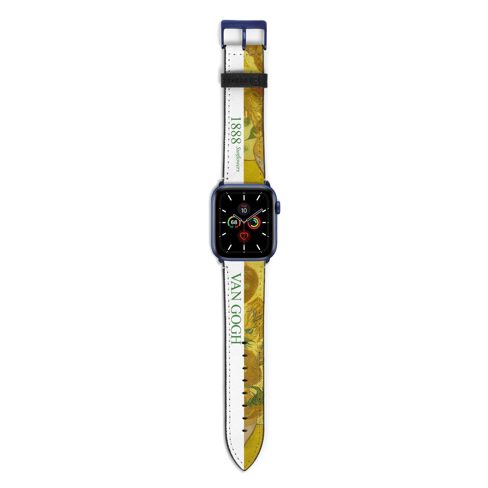 Sunflowers By Van Gogh Apple Watch Strap with Blue Hardware