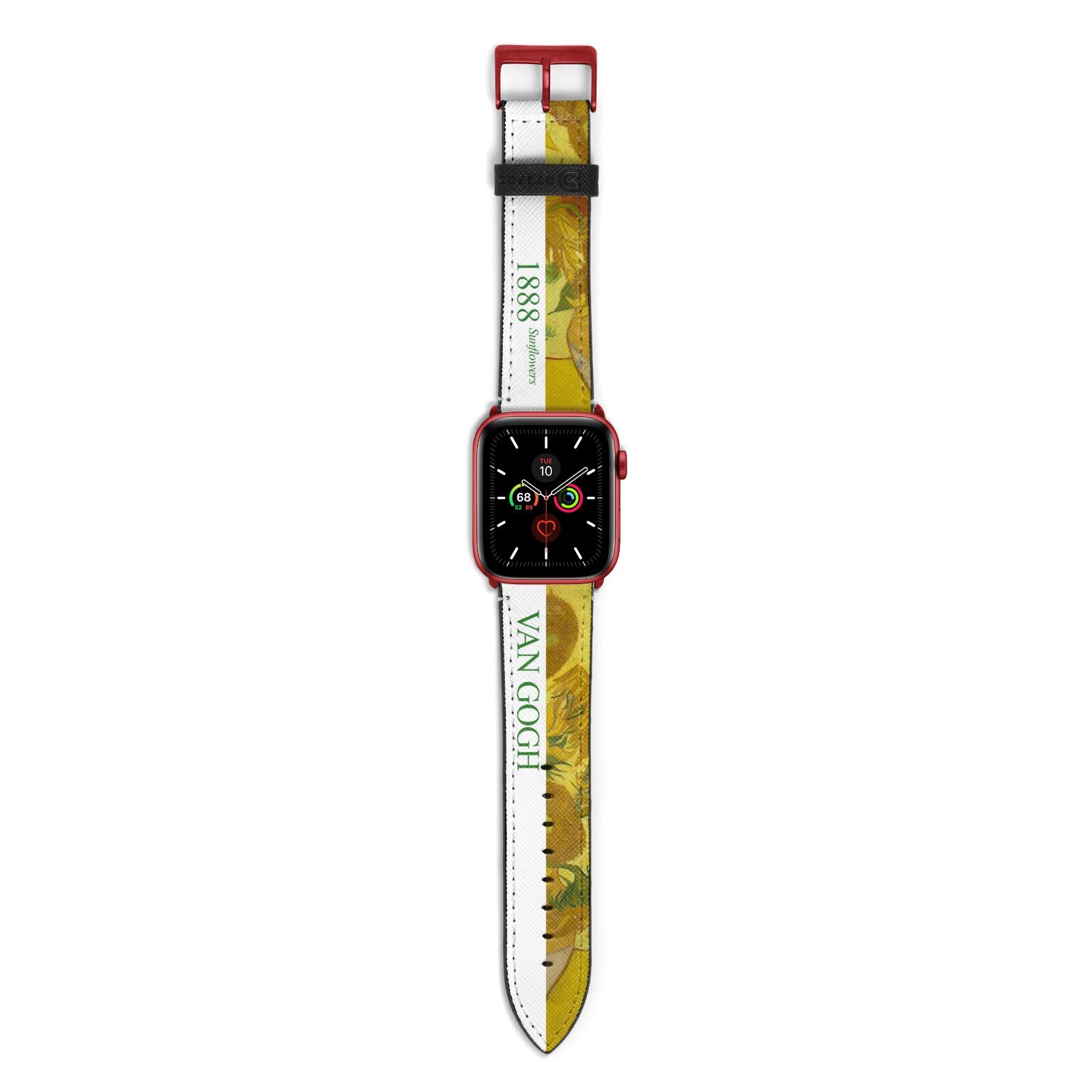 Sunflowers By Van Gogh Apple Watch Strap with Red Hardware