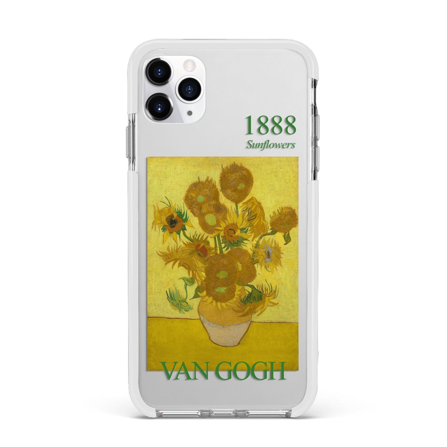 Sunflowers By Van Gogh Apple iPhone 11 Pro Max in Silver with White Impact Case