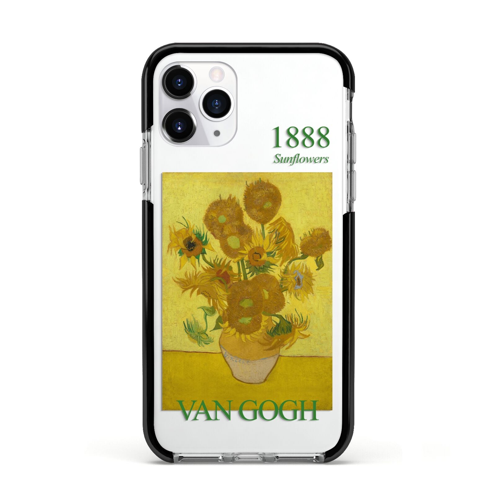 Sunflowers By Van Gogh Apple iPhone 11 Pro in Silver with Black Impact Case