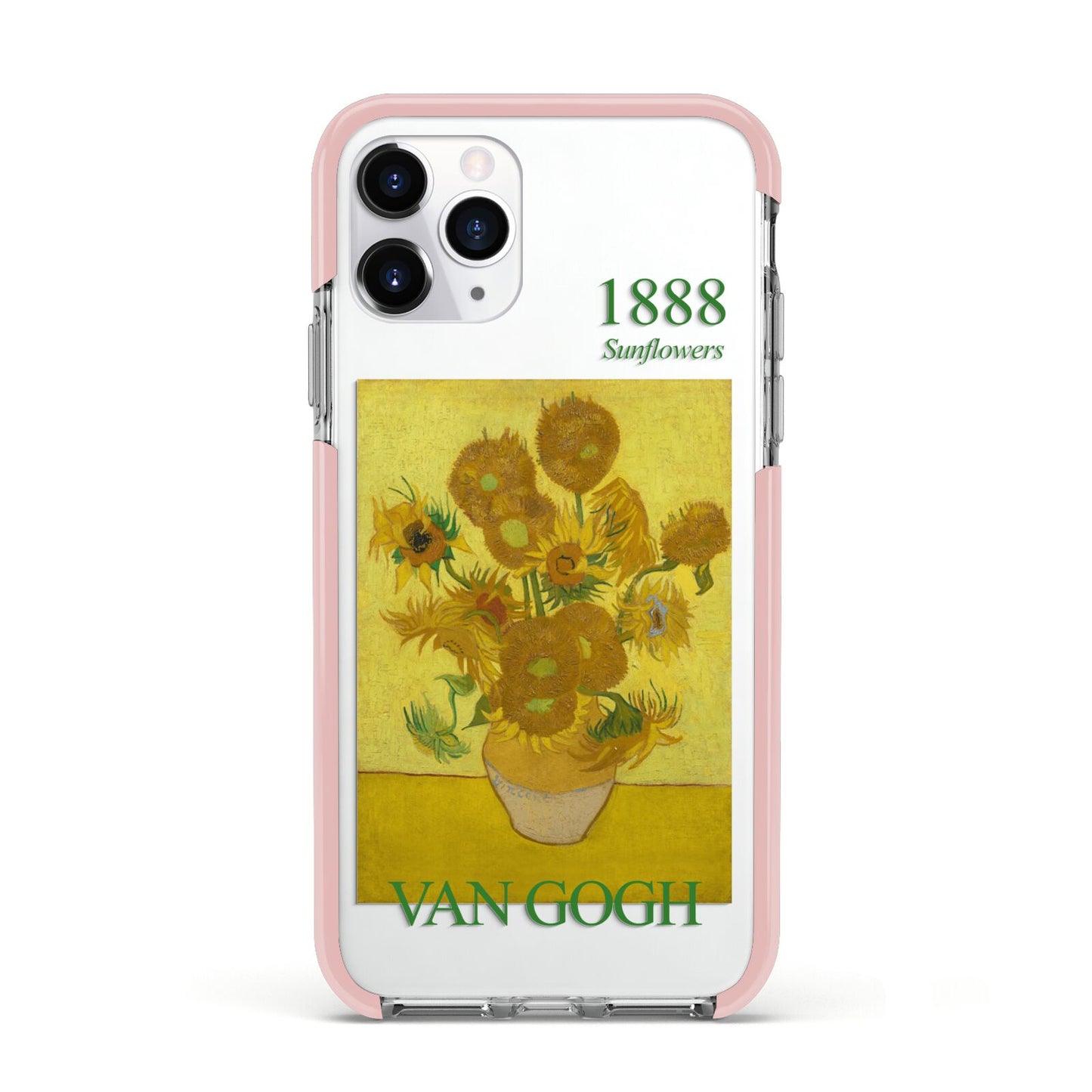 Sunflowers By Van Gogh Apple iPhone 11 Pro in Silver with Pink Impact Case