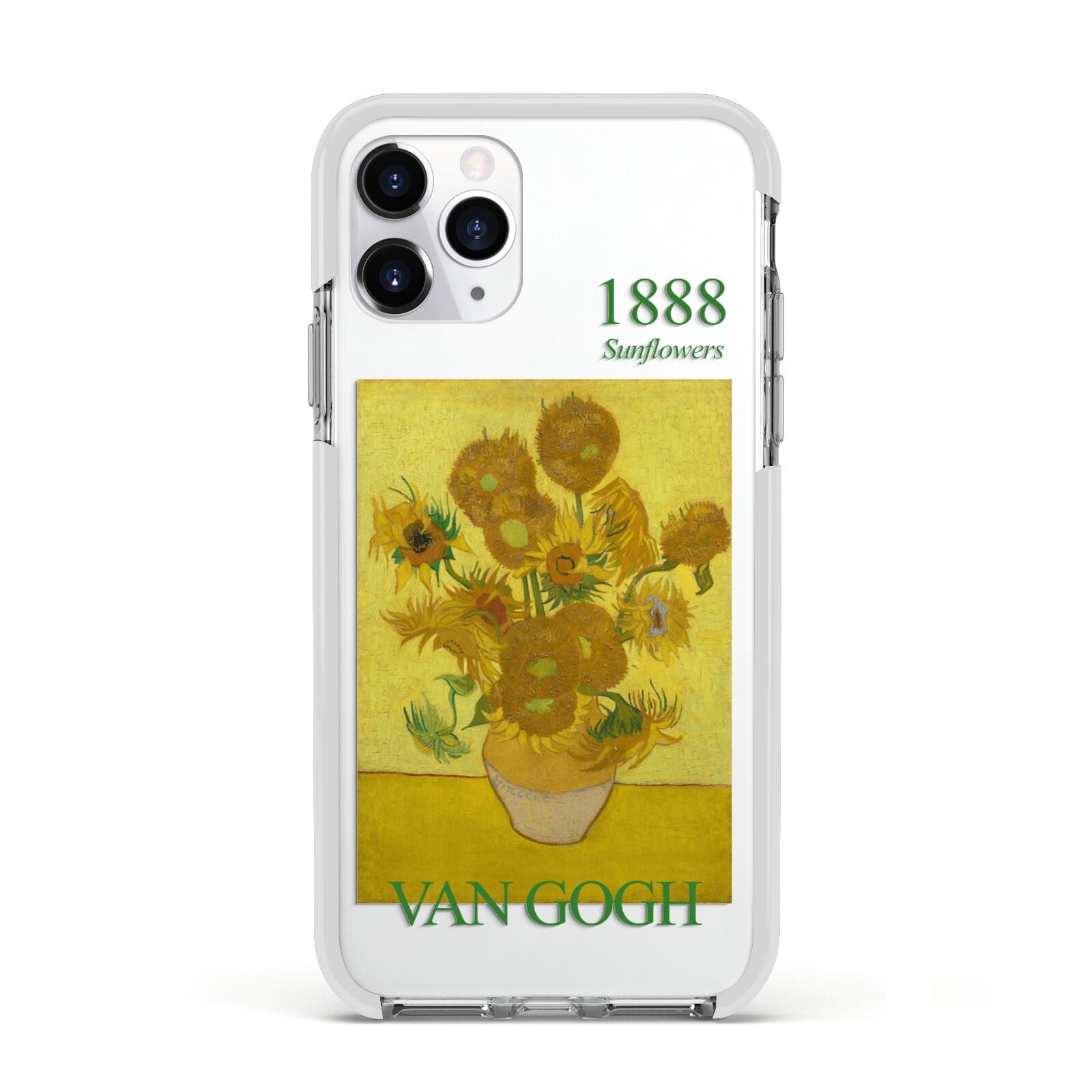 Sunflowers By Van Gogh Apple iPhone 11 Pro in Silver with White Impact Case