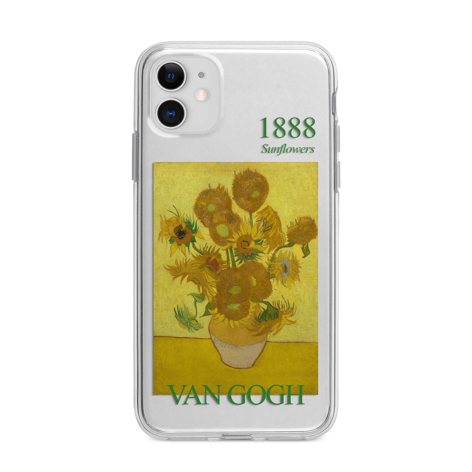 Sunflowers By Van Gogh Apple iPhone 11 in White with Bumper Case