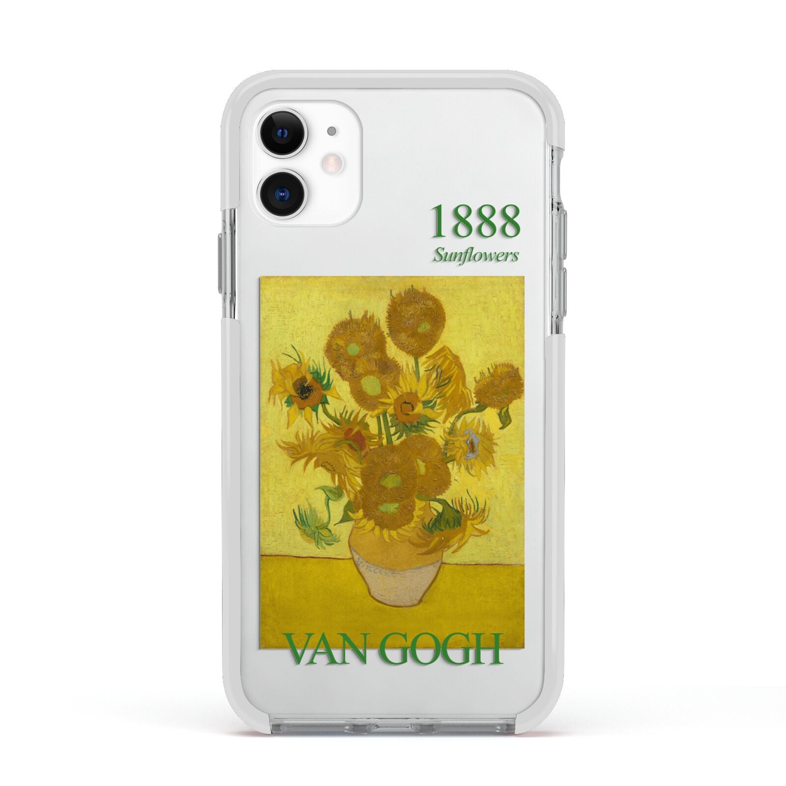 Sunflowers By Van Gogh Apple iPhone 11 in White with White Impact Case