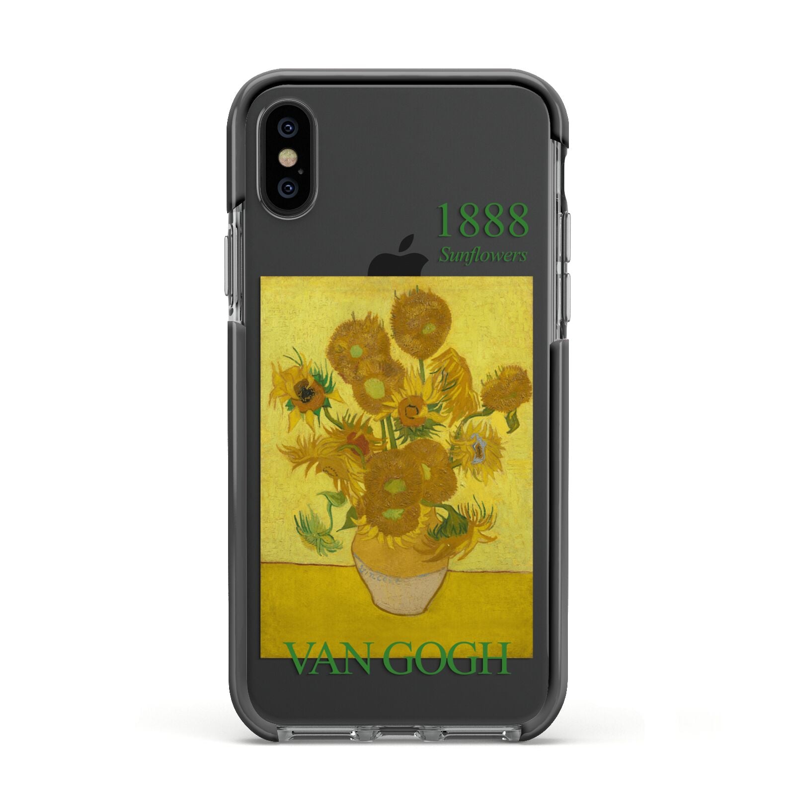 Sunflowers By Van Gogh Apple iPhone Xs Impact Case Black Edge on Black Phone