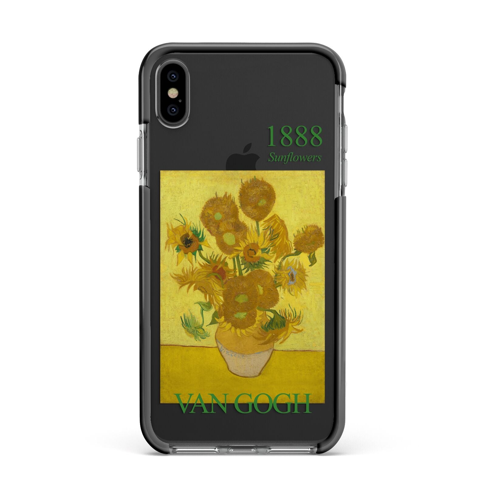 Sunflowers By Van Gogh Apple iPhone Xs Max Impact Case Black Edge on Black Phone