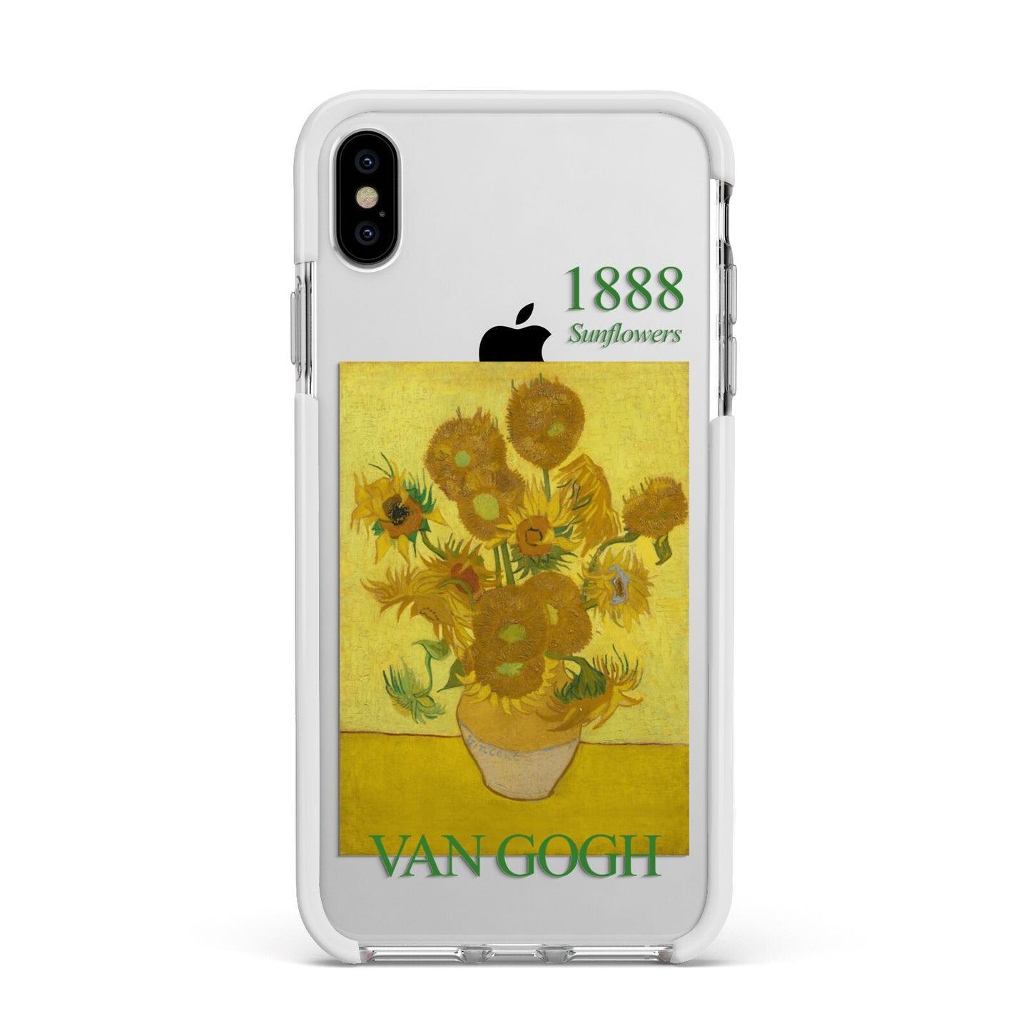 Sunflowers By Van Gogh Apple iPhone Xs Max Impact Case White Edge on Silver Phone