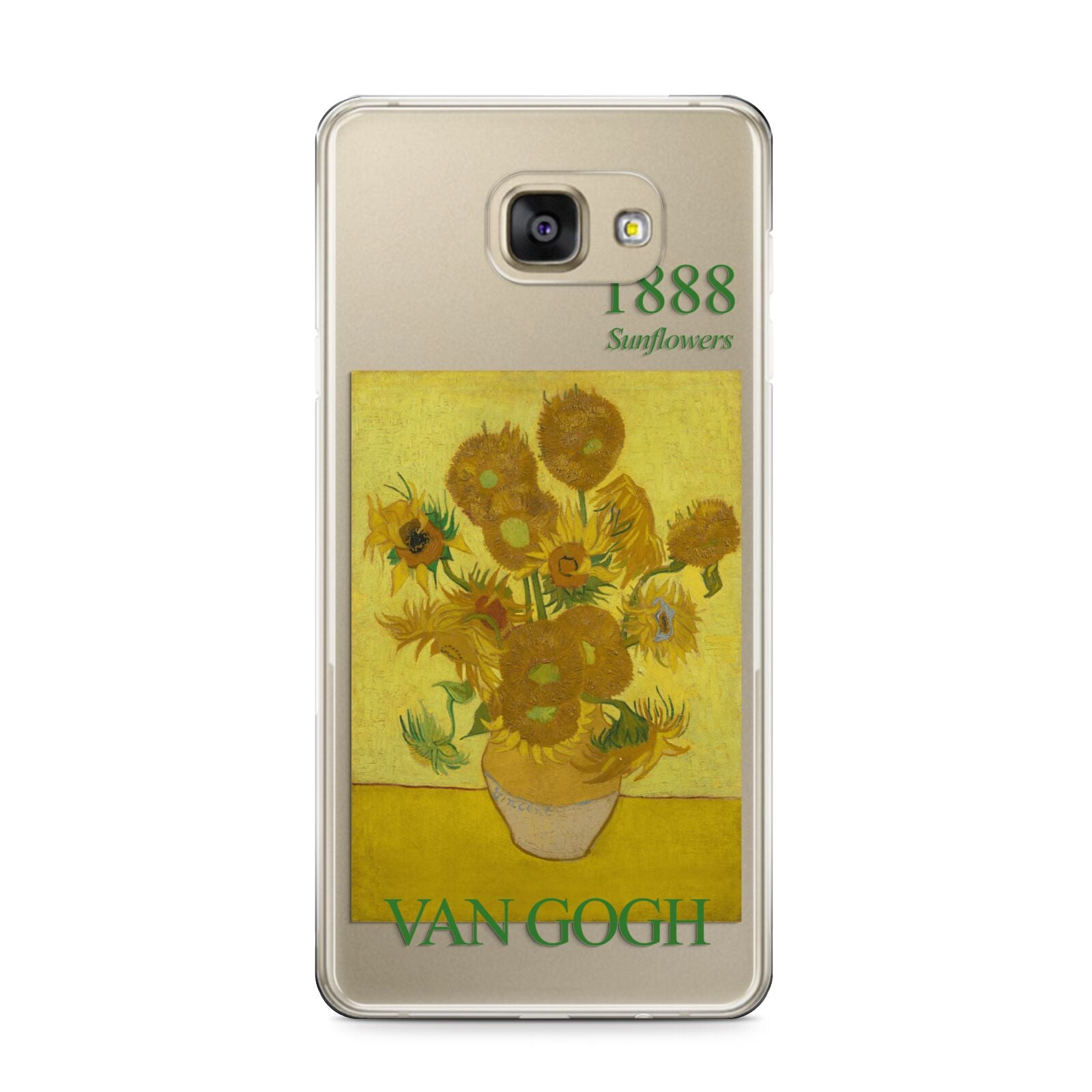 Sunflowers By Van Gogh Samsung Galaxy A9 2016 Case on gold phone