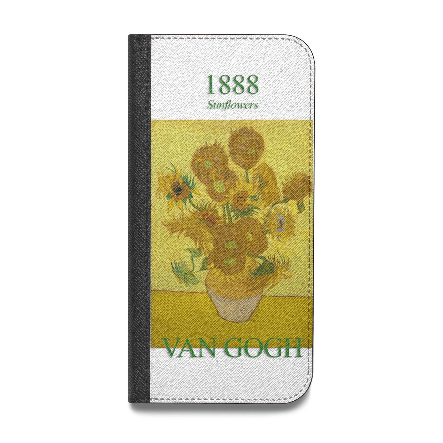 Sunflowers By Van Gogh Vegan Leather Flip iPhone Case