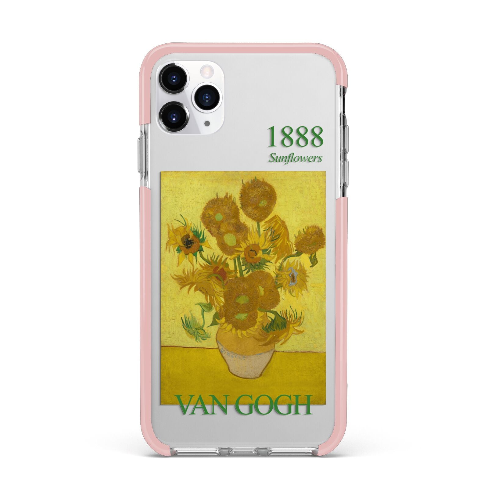 Sunflowers By Van Gogh iPhone 11 Pro Max Impact Pink Edge Case