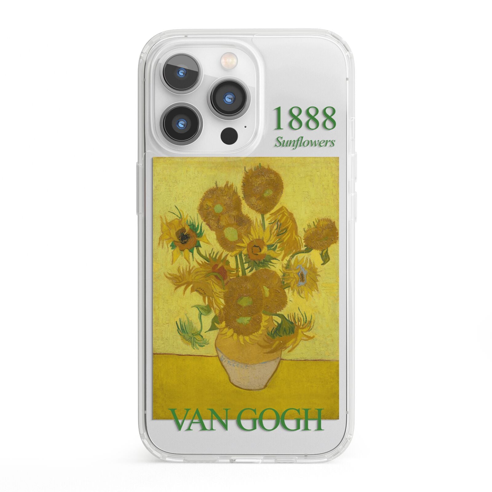 Sunflowers By Van Gogh iPhone 13 Pro Clear Bumper Case