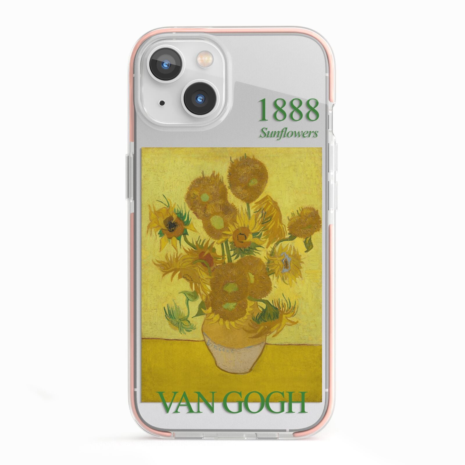 Sunflowers By Van Gogh iPhone 13 TPU Impact Case with Pink Edges